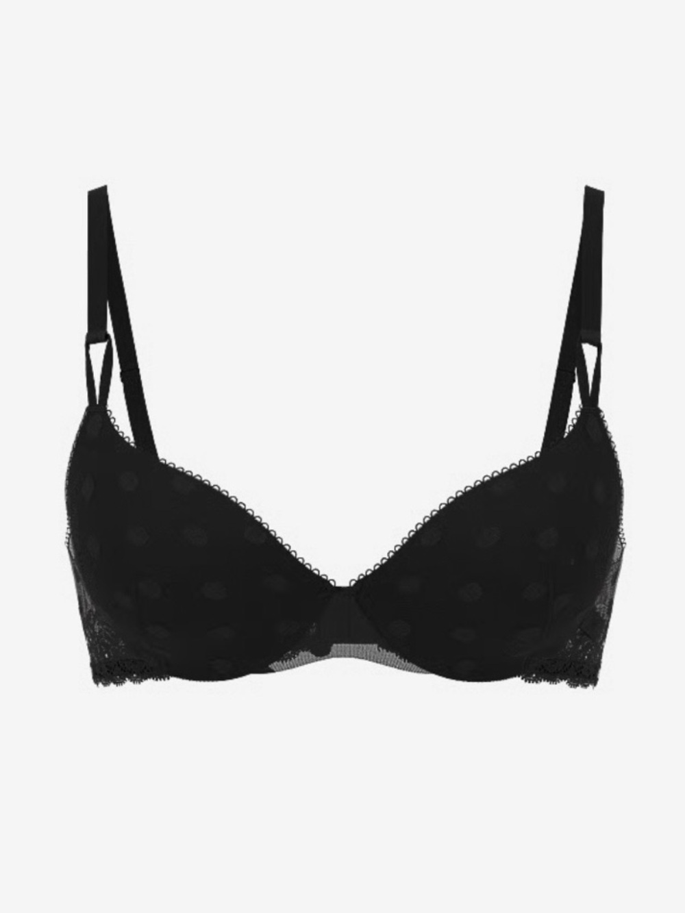 Victoria’s Secret Lined Demi Polka Dot Bra 32B, Black - Picture 9 of 9